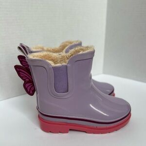 Lily and Dan Girls Toddler Purple/Pink Rain Boots with Fur size 9/10 Toddler